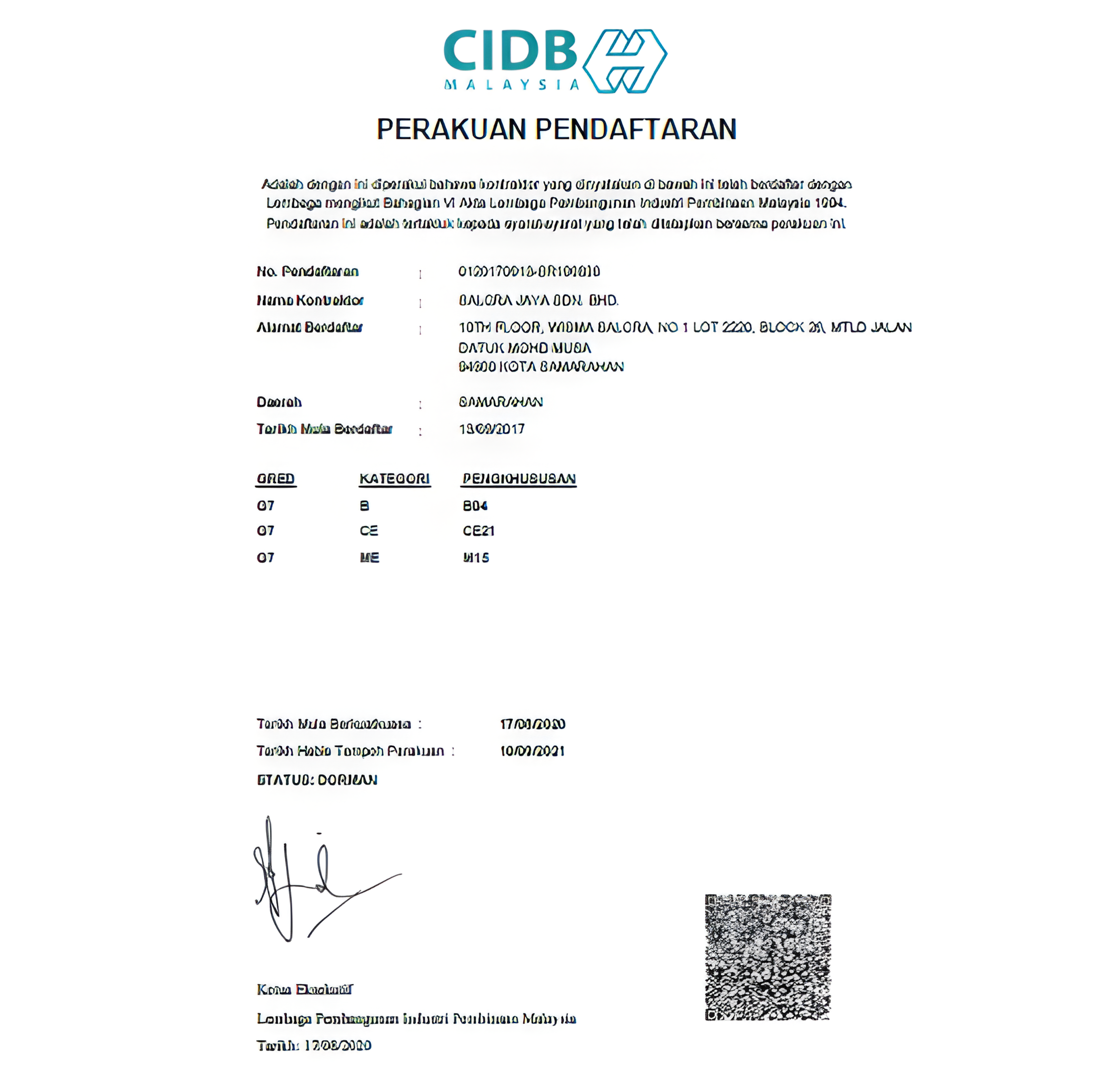 CIDB Malaysia Registration